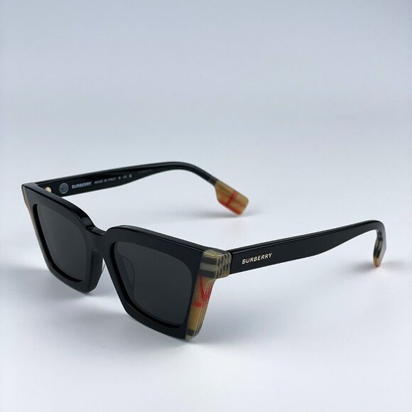 NEW Burberry BE4392U BRIAR 405587 Black Vintage Check Dark Grey Cat Eye Women - Picture 4 of 9